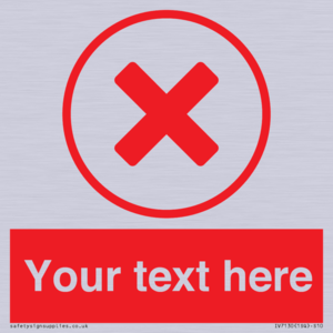 Custom red background, red cross in circle sign